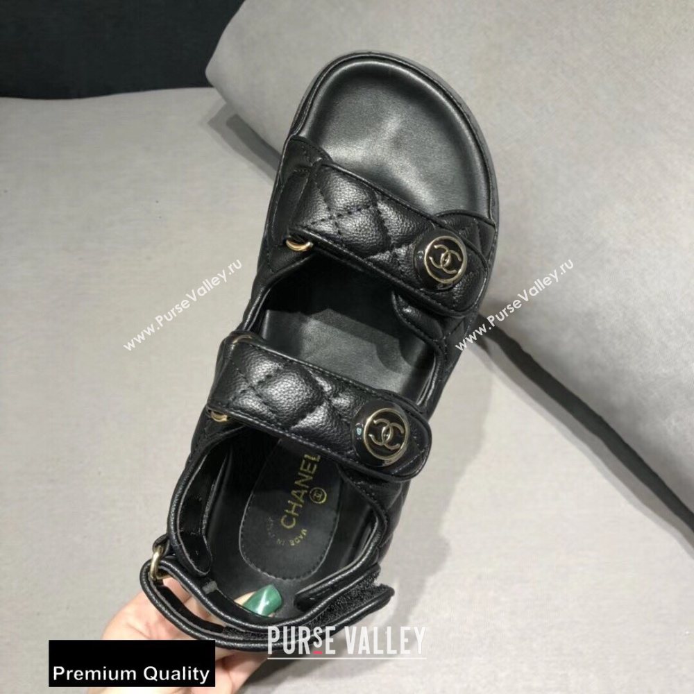 Chanel CC Logo Magic Loop Beach Sandals Black 02 2020 (jimi-20082603)