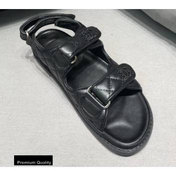 Chanel CC Logo Magic Loop Beach Sandals Black 01 2020 (jimi-20082601)