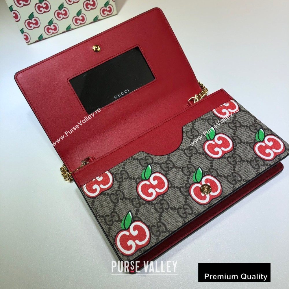 Gucci Chain Card Case Wallet Bag 634275 GG Apple Print 2020 (delihang-20082747)