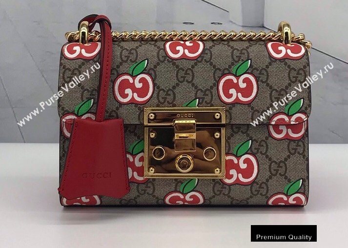 Gucci Small Padlock Shoulder Bag 409487 GG Apple Print 2020 (delihang-20082751)