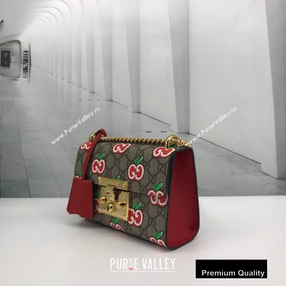 Gucci Small Padlock Shoulder Bag 409487 GG Apple Print 2020 (delihang-20082751)