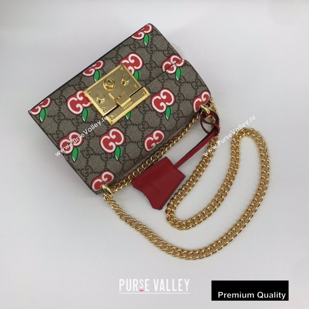 Gucci Small Padlock Shoulder Bag 409487 GG Apple Print 2020 (delihang-20082751)