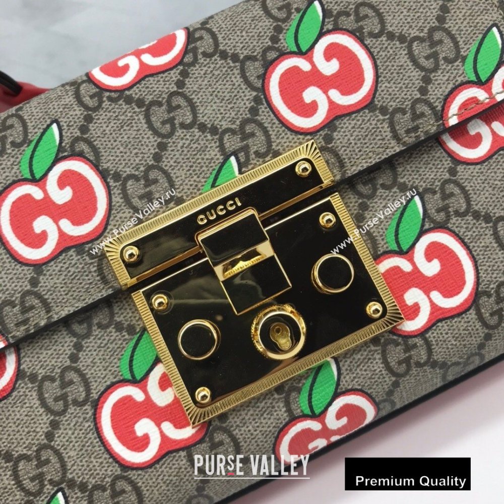 Gucci Small Padlock Shoulder Bag 409487 GG Apple Print 2020 (delihang-20082751)