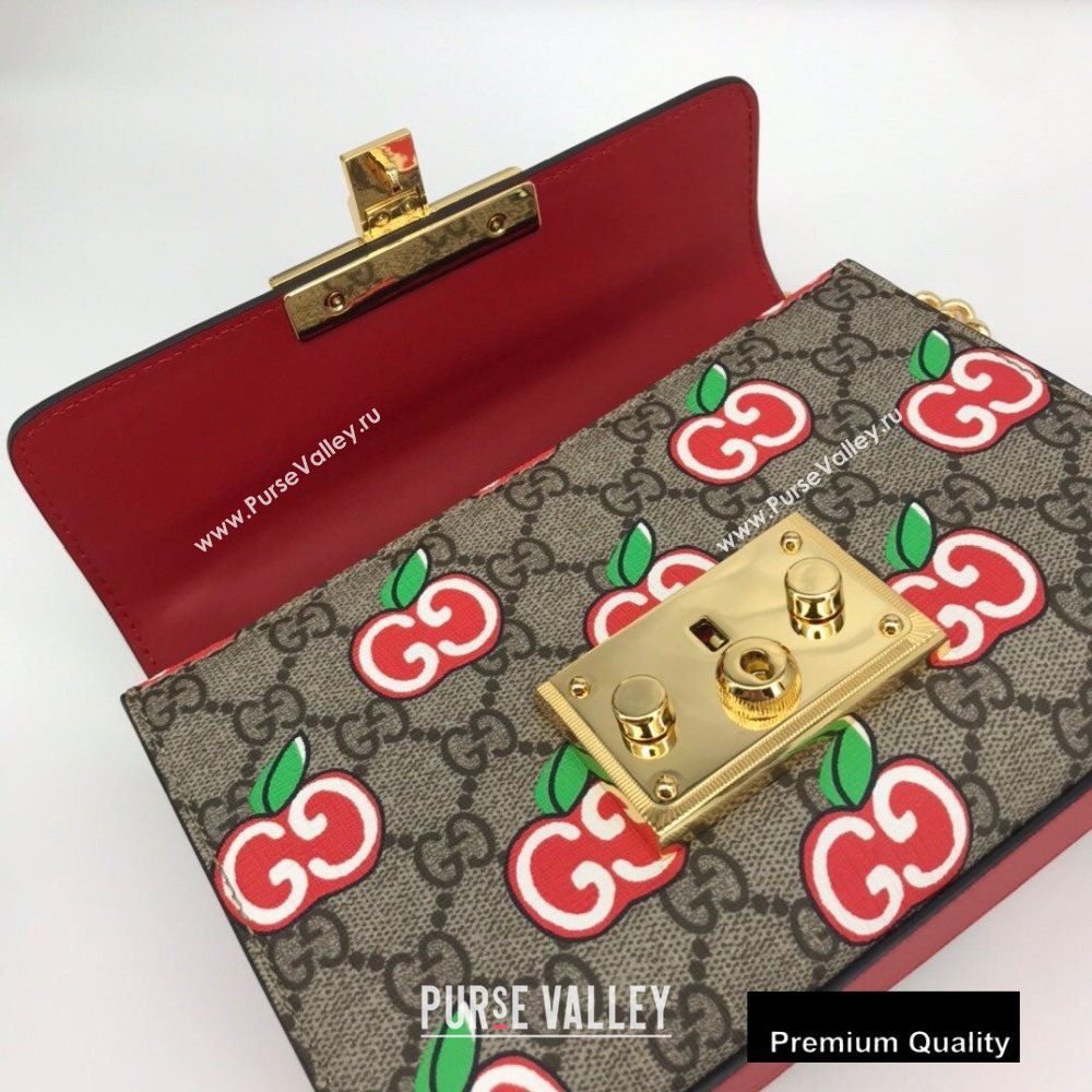 Gucci Small Padlock Shoulder Bag 409487 GG Apple Print 2020 (delihang-20082751)