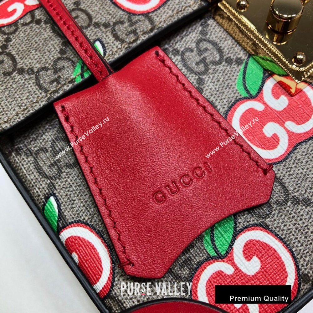 Gucci Padlock Bamboo Small Shoulder Bag 603221 GG Apple Print 2020 (delihang-20082740)