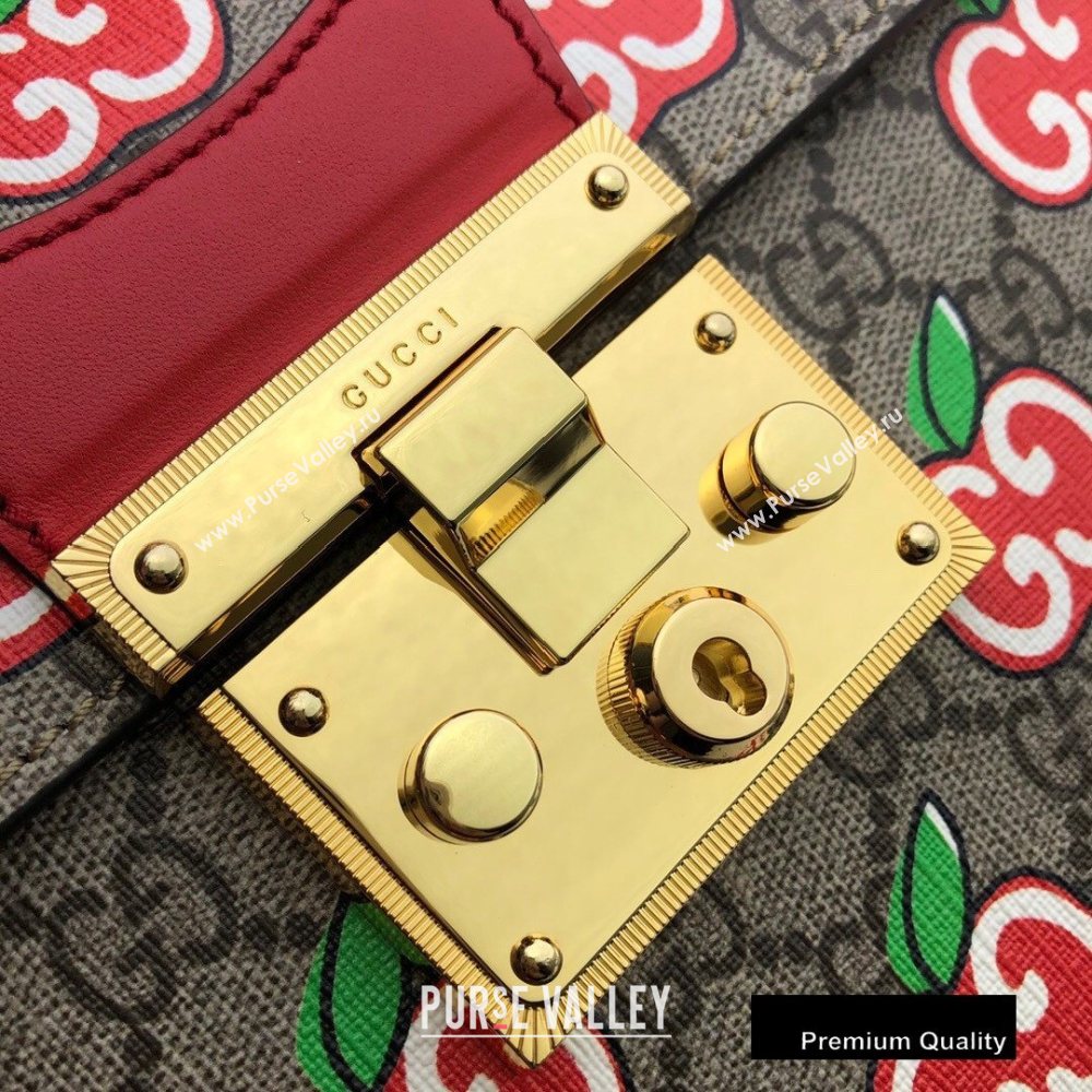 Gucci Padlock Bamboo Small Shoulder Bag 603221 GG Apple Print 2020 (delihang-20082740)