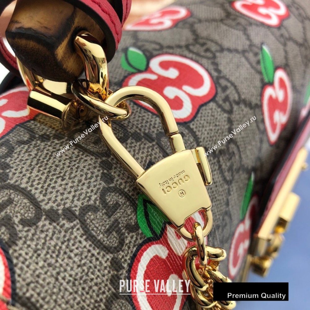 Gucci Padlock Bamboo Small Shoulder Bag 603221 GG Apple Print 2020 (delihang-20082740)