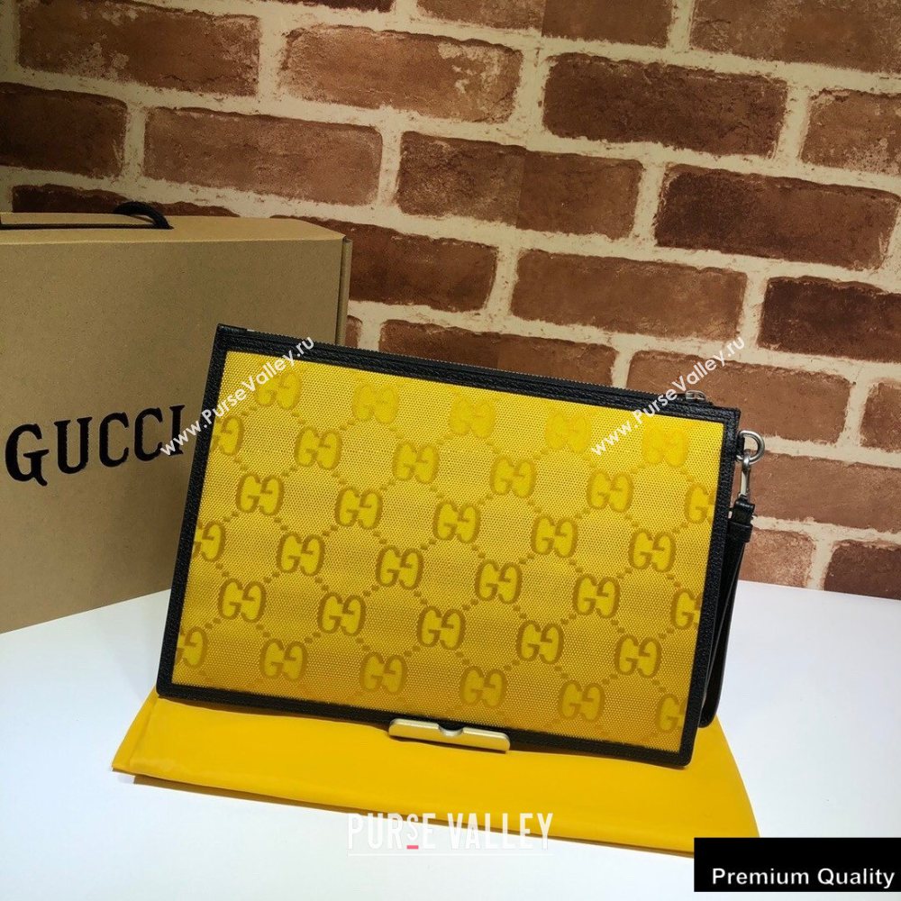 Gucci Off The Grid Pouch Clutch Bag 625598 Yellow 2020 (delihang-20082706)