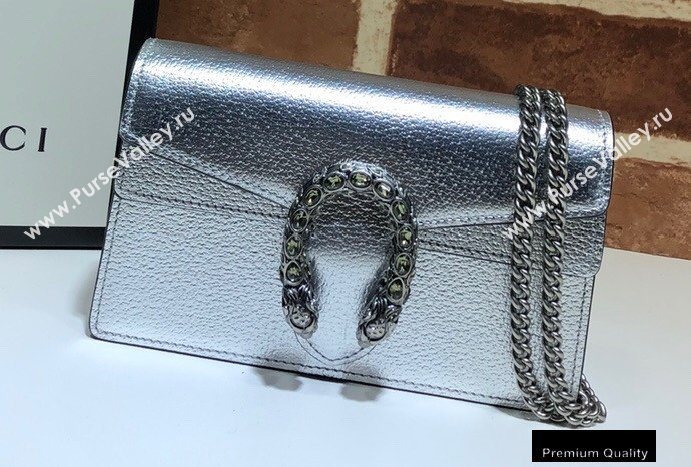 Gucci Dionysus Super Mini Shoulder Bag 476432 Leather Silver 2020 (delihang-20082722)