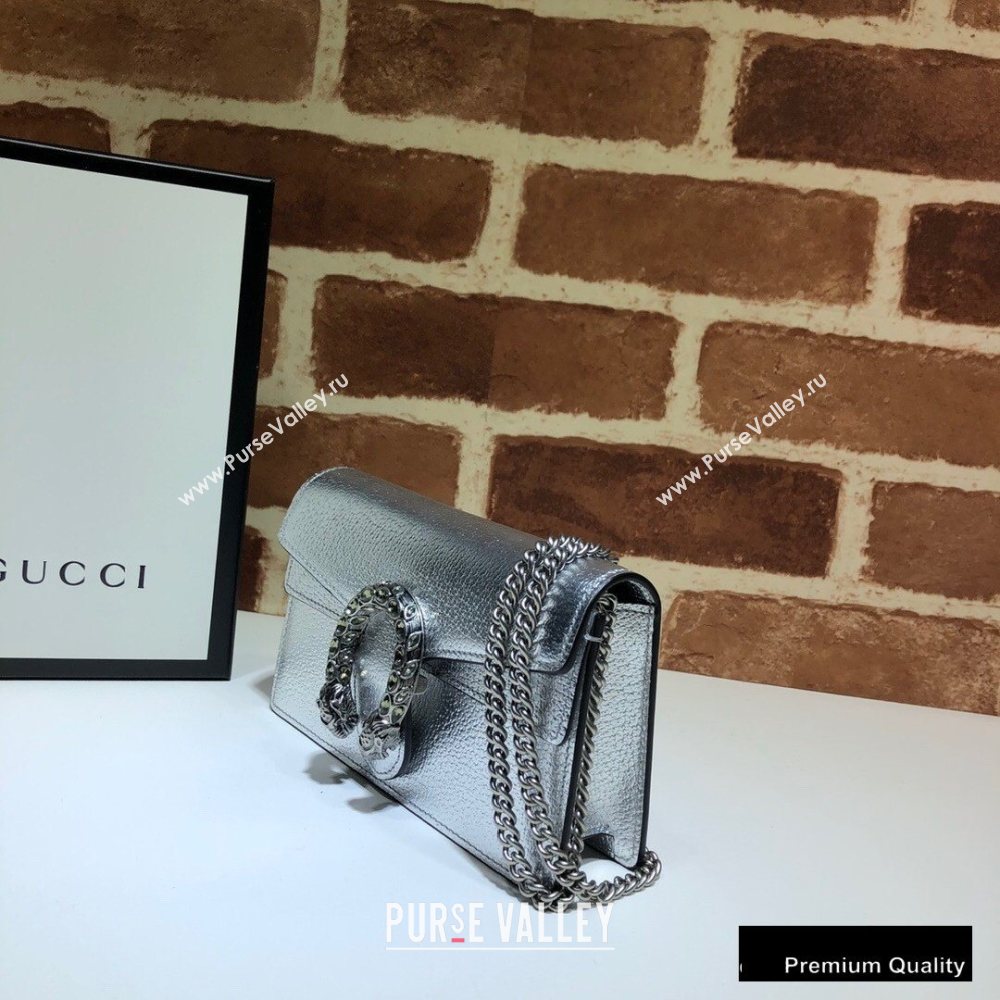 Gucci Dionysus Super Mini Shoulder Bag 476432 Leather Silver 2020 (delihang-20082722)