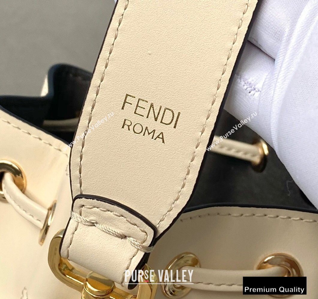 Fendi Heat-stamped FENDI ROMA Mon Tresor Mini Bucket Bag White 2020 (chaoliu-20083123)