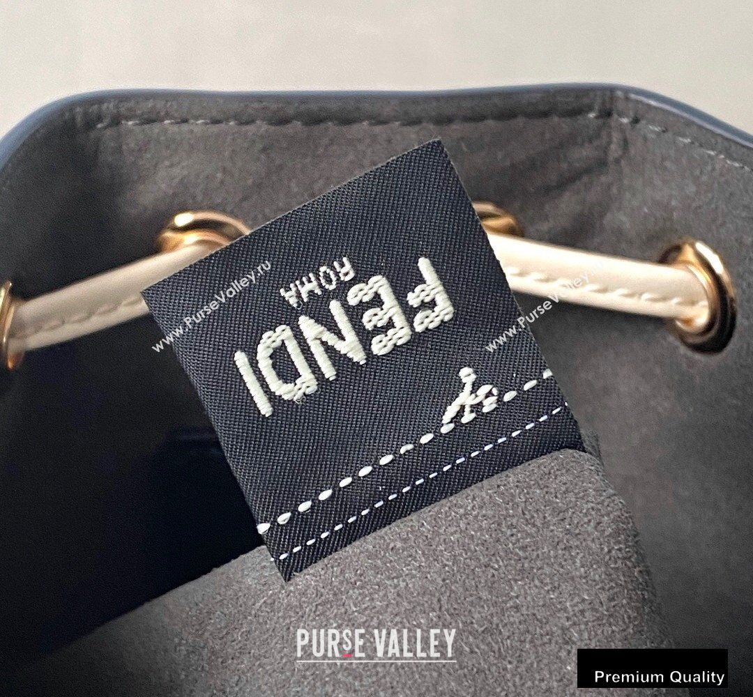 Fendi Heat-stamped FENDI ROMA Mon Tresor Mini Bucket Bag White 2020 (chaoliu-20083123)