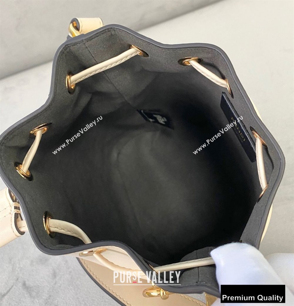 Fendi Heat-stamped FENDI ROMA Mon Tresor Mini Bucket Bag White 2020 (chaoliu-20083123)