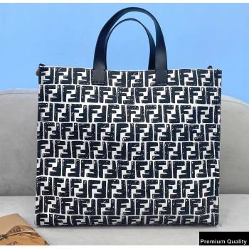 Fendi Glazed Canvas FF Print Shopper Tote Bag White 2020 (chaoliu-20083128)