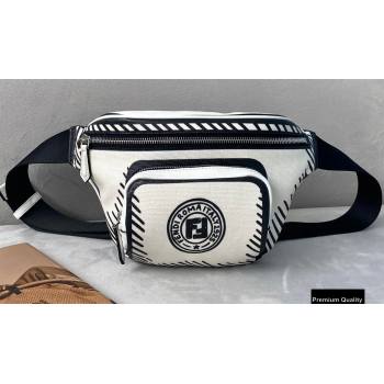Fendi White Glazed Canvas Belt Bag 2020 (chaoliu-20083125)
