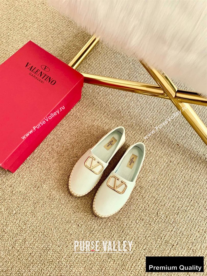 Valentino Leather VLogo Espadrilles White 2020 (lirenfang-20090209)
