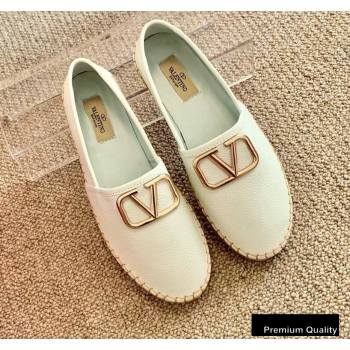 Valentino Leather VLogo Espadrilles White 2020 (lirenfang-20090209)