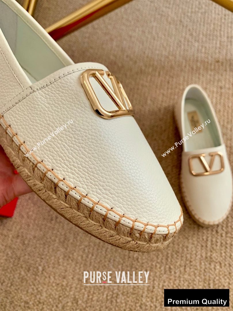 Valentino Leather VLogo Espadrilles White 2020 (lirenfang-20090209)