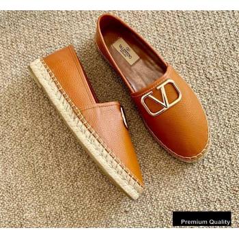 Valentino Leather VLogo Espadrilles Brown 2020 (lirenfang-20090210)