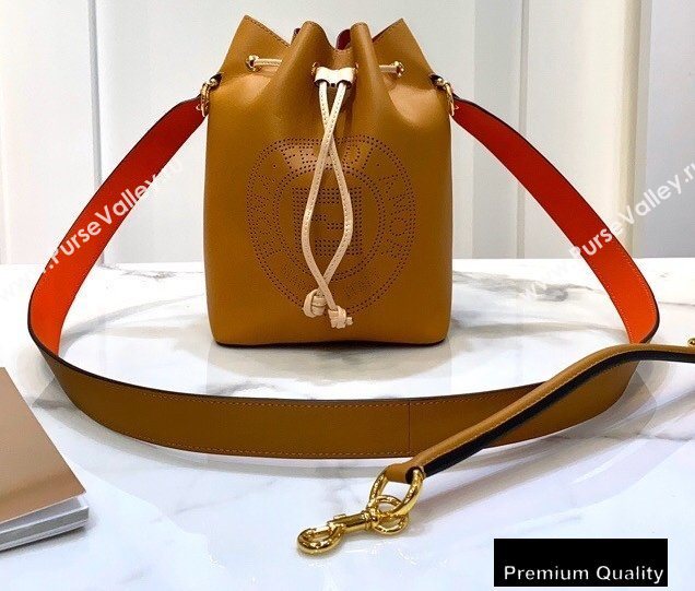 Fendi Leather Mon Tresor Small Bucket Bag Brown 2020 (chaoliu-20090140)