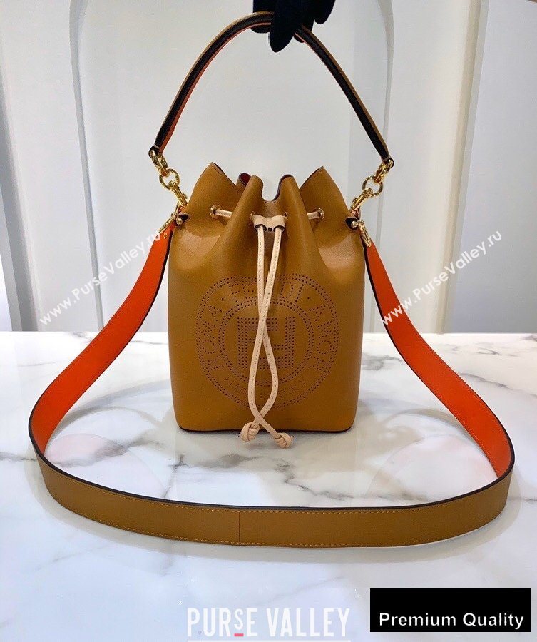 Fendi Leather Mon Tresor Small Bucket Bag Brown 2020 (chaoliu-20090140)