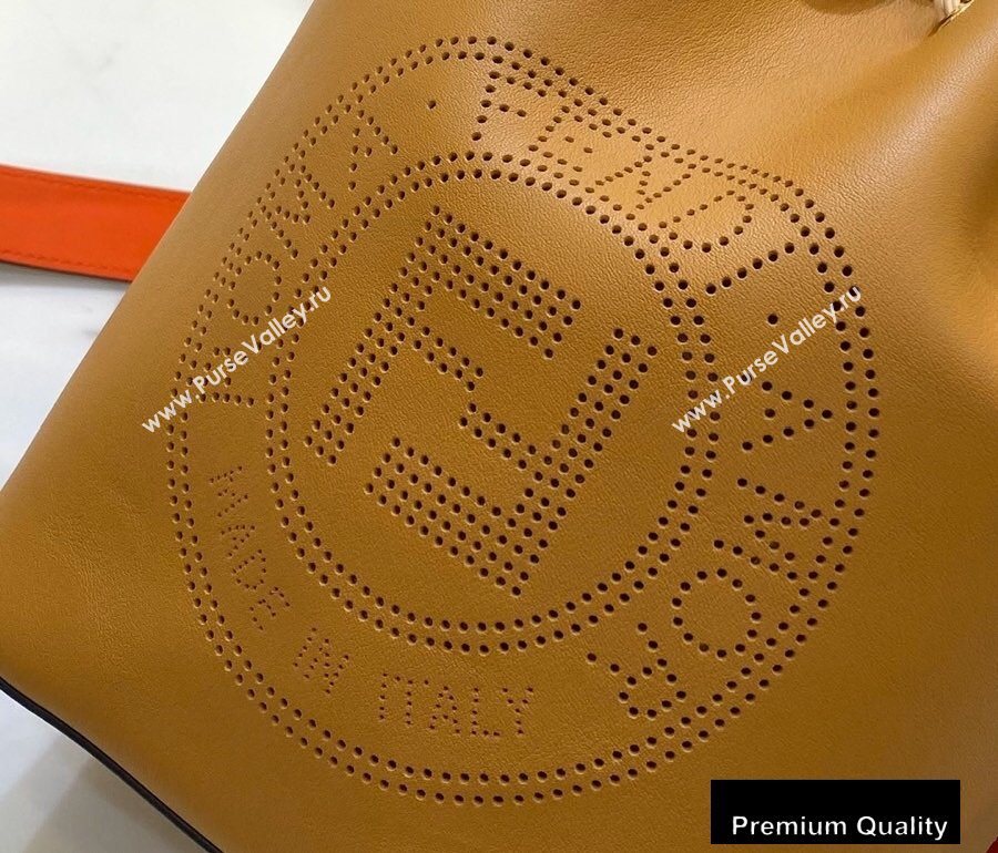 Fendi Leather Mon Tresor Small Bucket Bag Brown 2020 (chaoliu-20090140)