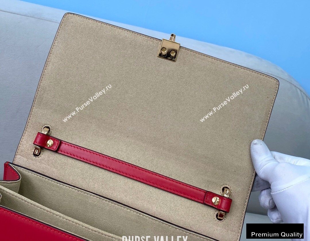 Fendi Leather Kan I Medium Bag FF Embossed Red (chaoliu-20090115)