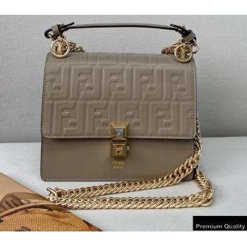 Fendi Leather Kan I Mini Bag FF Embossed Etoupe (chaoliu-20090118)