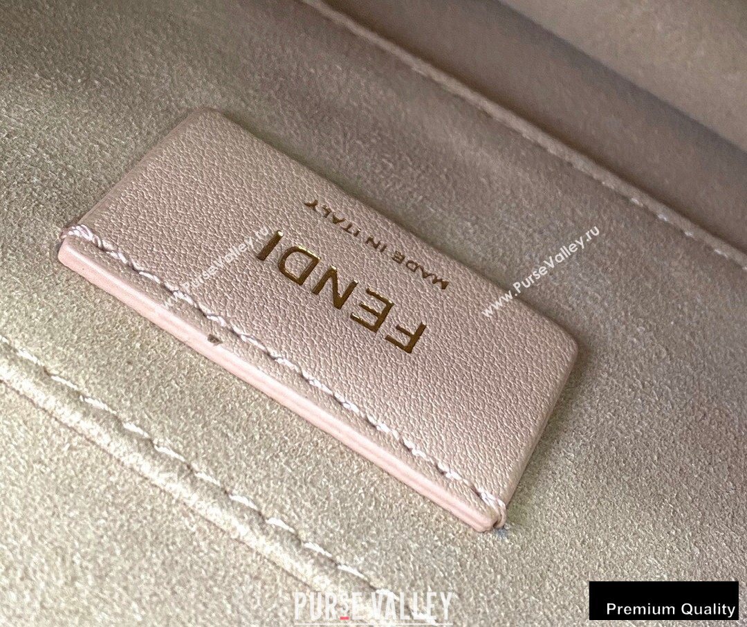 Fendi Leather Kan I Mini Bag FF Embossed Etoupe (chaoliu-20090118)