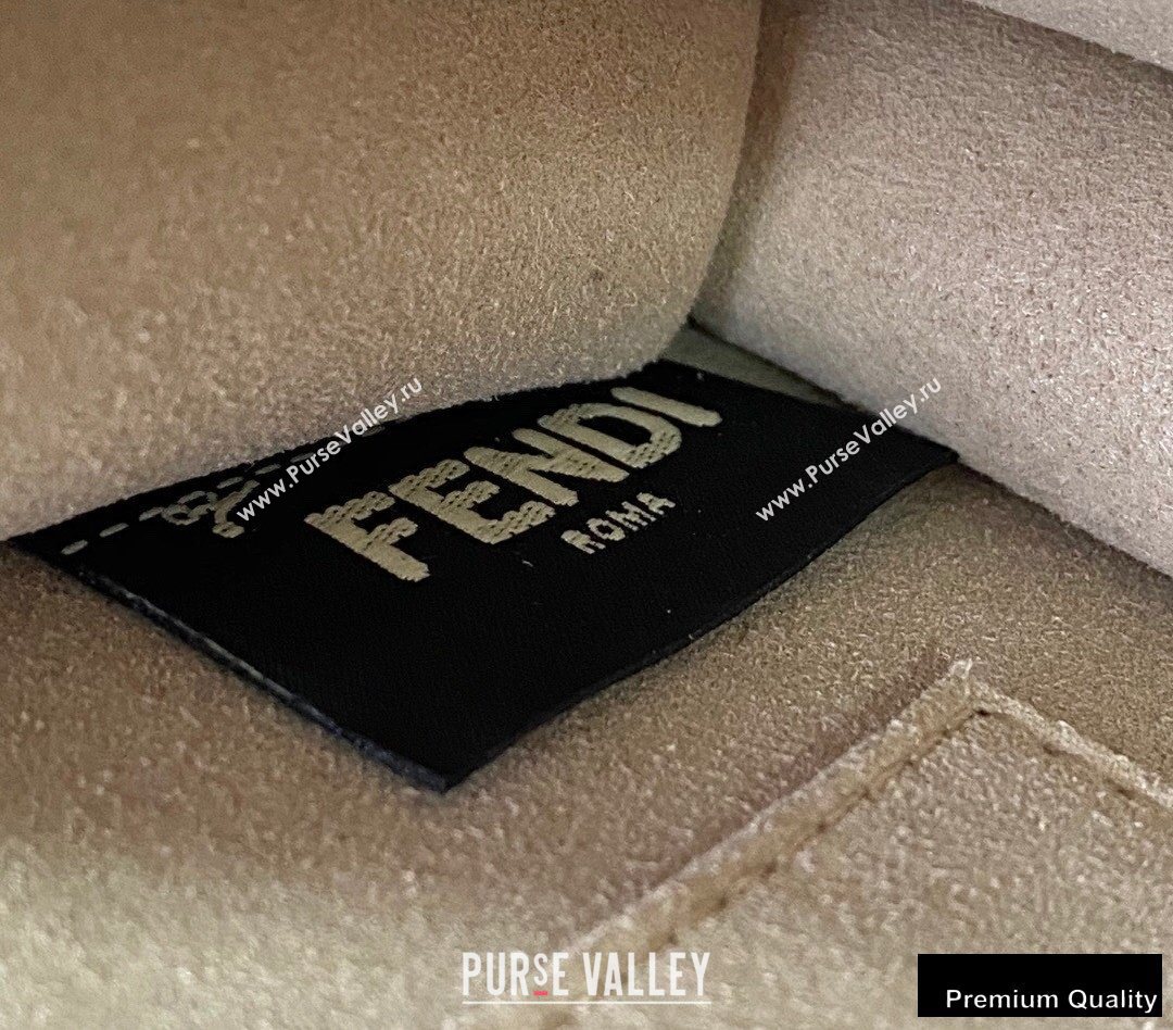 Fendi Leather Kan I Mini Bag FF Embossed Etoupe (chaoliu-20090118)