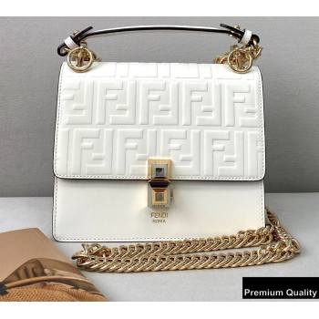 Fendi Leather Kan I Mini Bag FF Embossed White (chaoliu-20090117)