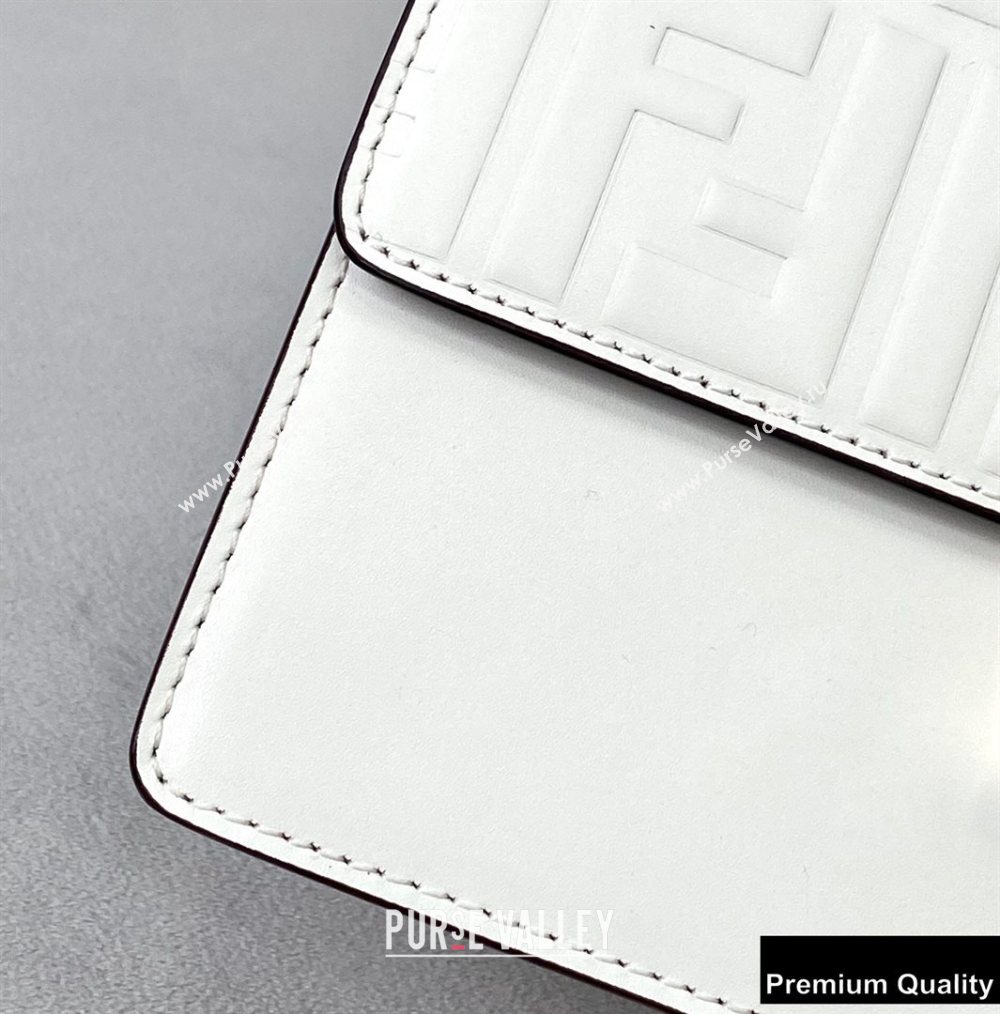 Fendi Leather Kan I Mini Bag FF Embossed White (chaoliu-20090117)