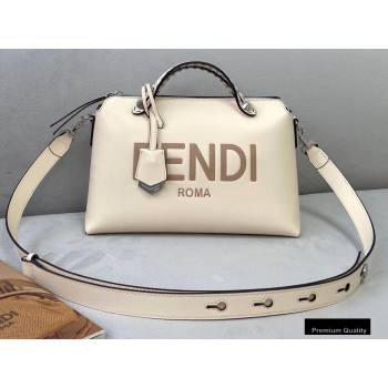 Fendi Heat-stamped FENDI ROMA By The Way Medium Boston Bag White 2020 (chaoliu-20083119)