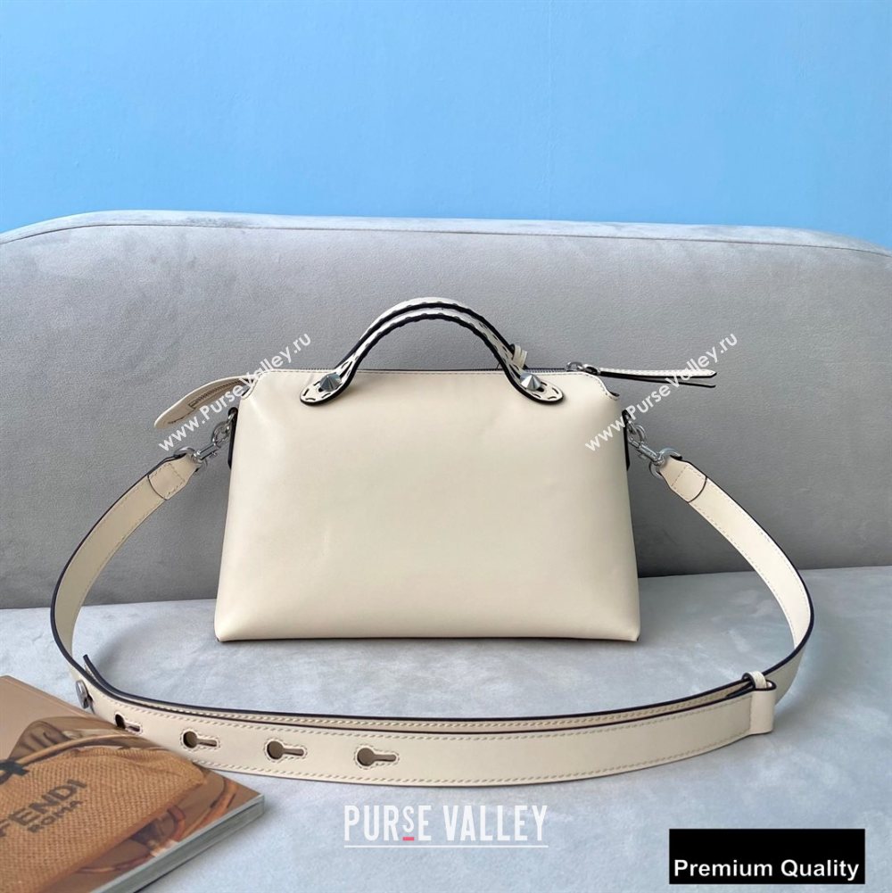 Fendi Heat-stamped FENDI ROMA By The Way Medium Boston Bag White 2020 (chaoliu-20083119)