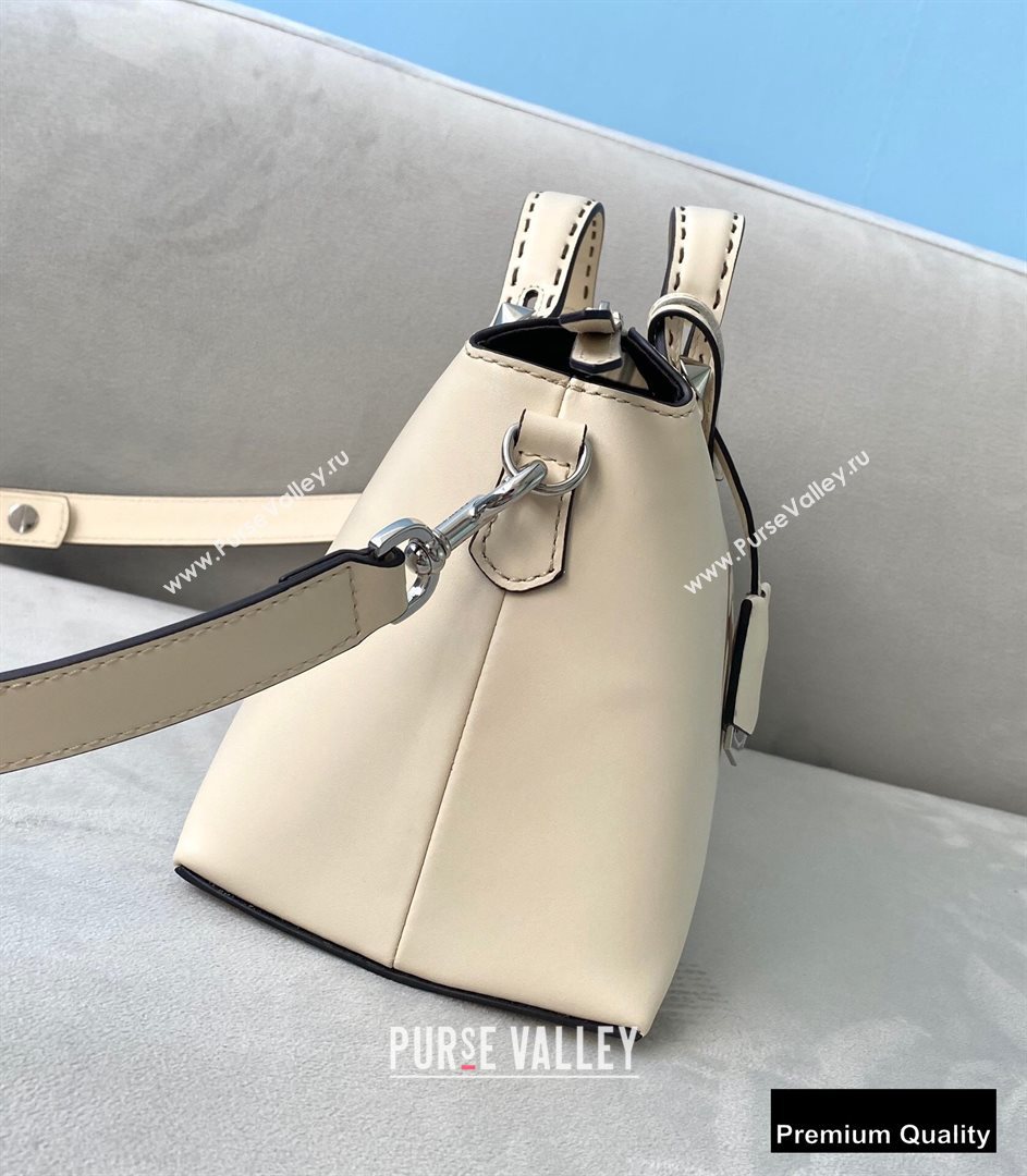 Fendi Heat-stamped FENDI ROMA By The Way Medium Boston Bag White 2020 (chaoliu-20083119)