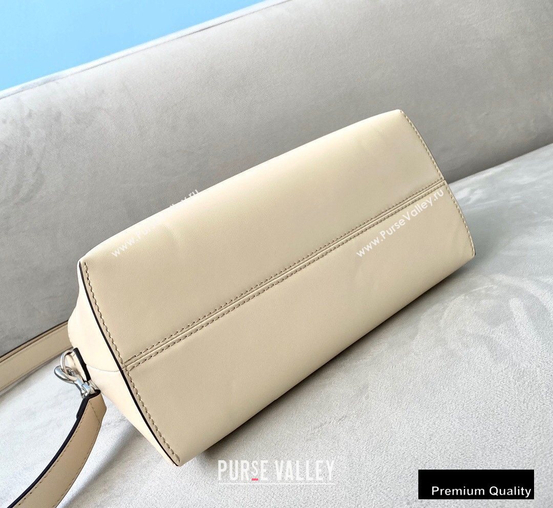 Fendi Heat-stamped FENDI ROMA By The Way Medium Boston Bag White 2020 (chaoliu-20083119)