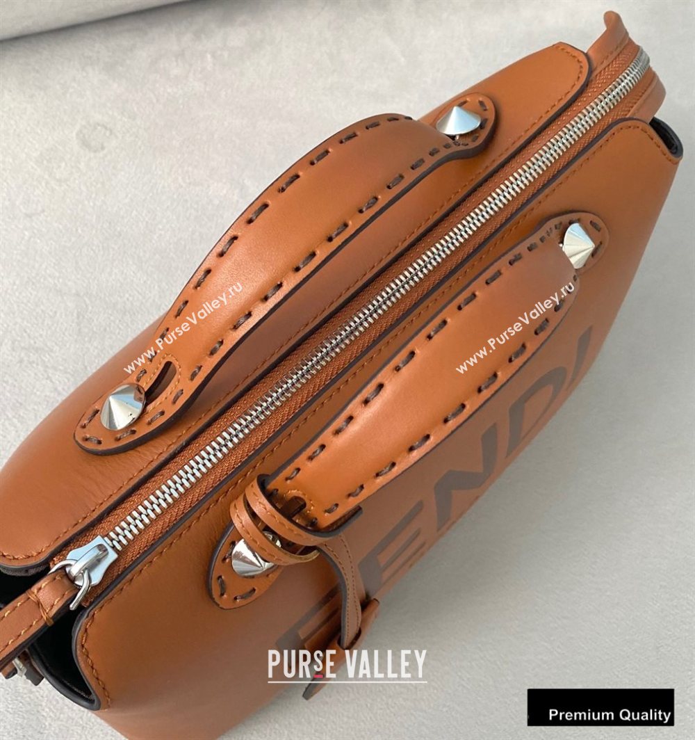 Fendi Heat-stamped FENDI ROMA By The Way Medium Boston Bag Brown 2020 (chaoliu-20083118)