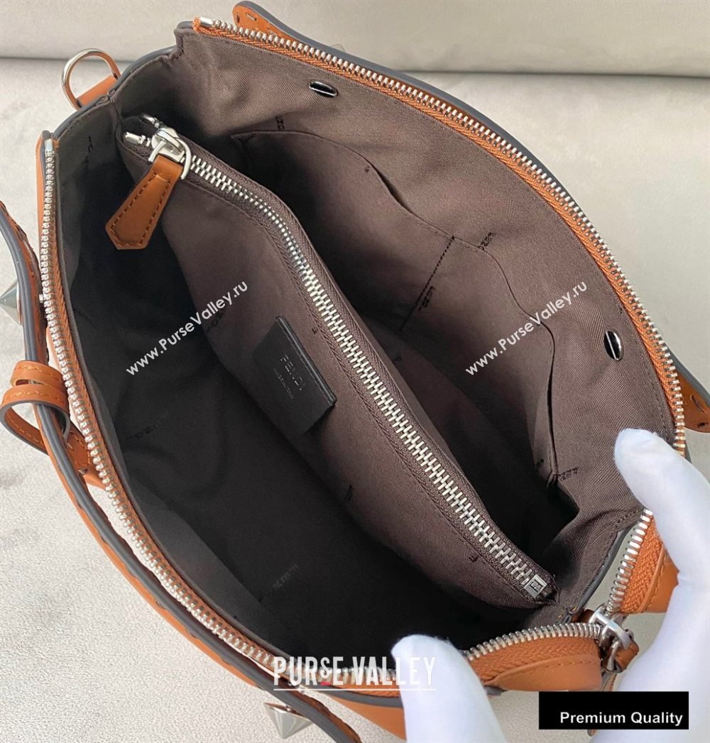 Fendi Heat-stamped FENDI ROMA By The Way Medium Boston Bag Brown 2020 (chaoliu-20083118)