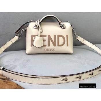 Fendi Heat-stamped FENDI ROMA By The Way Mini Boston Bag White 2020 (chaoliu-20083121)
