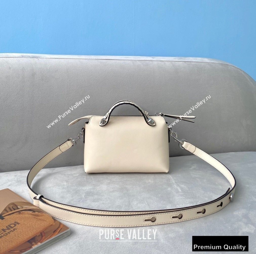 Fendi Heat-stamped FENDI ROMA By The Way Mini Boston Bag White 2020 (chaoliu-20083121)