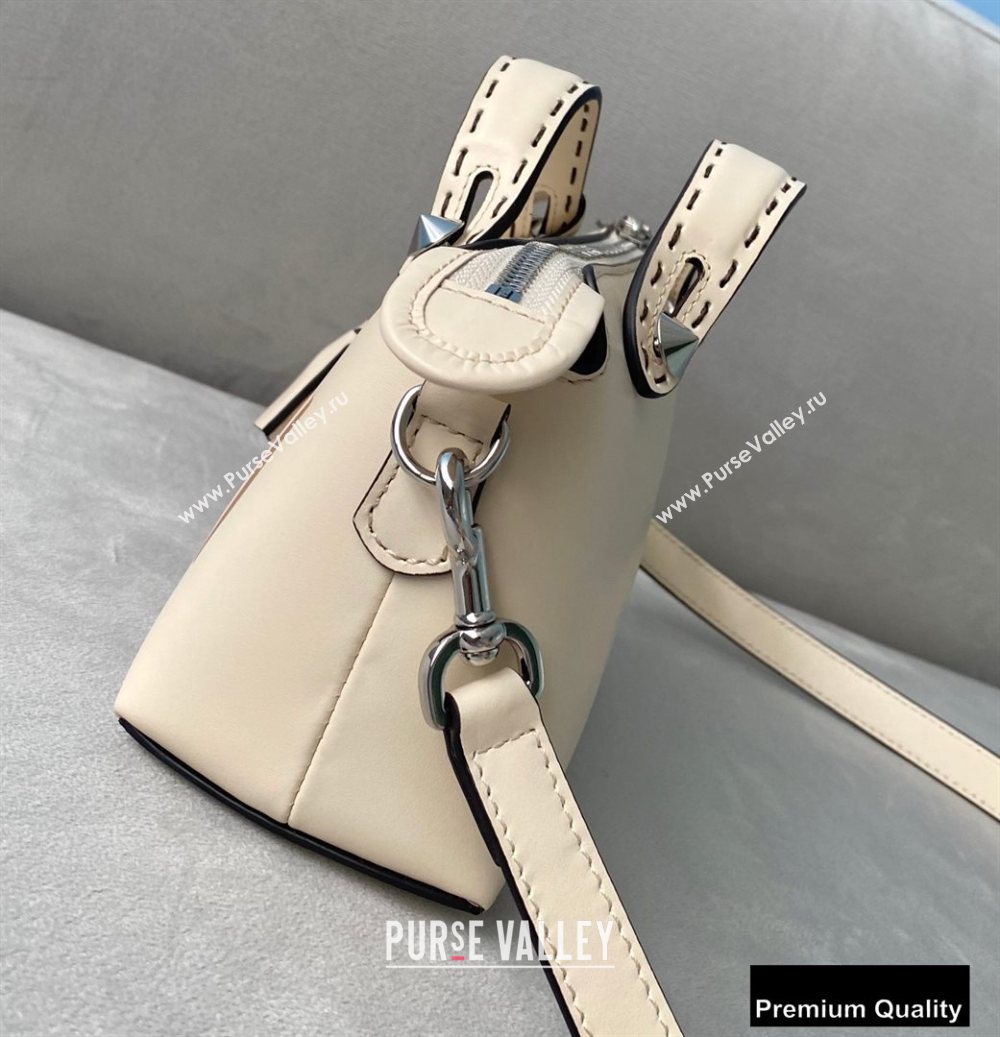 Fendi Heat-stamped FENDI ROMA By The Way Mini Boston Bag White 2020 (chaoliu-20083121)