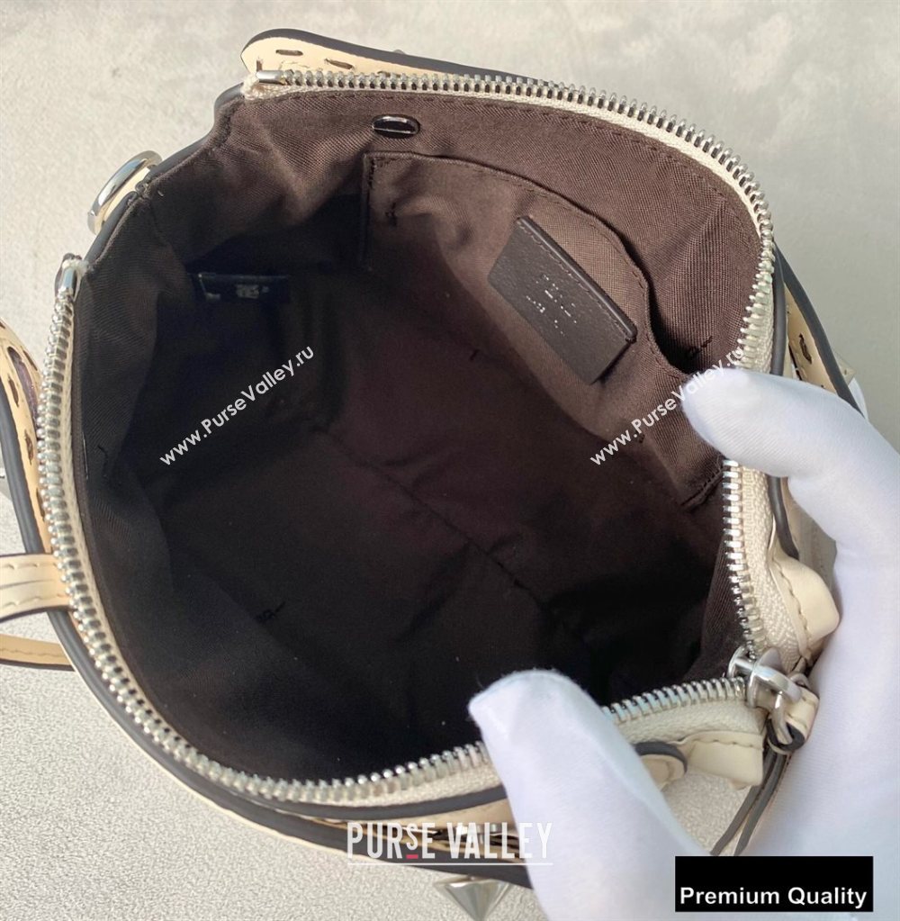 Fendi Heat-stamped FENDI ROMA By The Way Mini Boston Bag White 2020 (chaoliu-20083121)