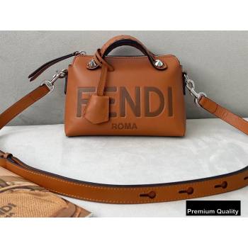 Fendi Heat-stamped FENDI ROMA By The Way Mini Boston Bag Brown 2020 (chaoliu-20083120)