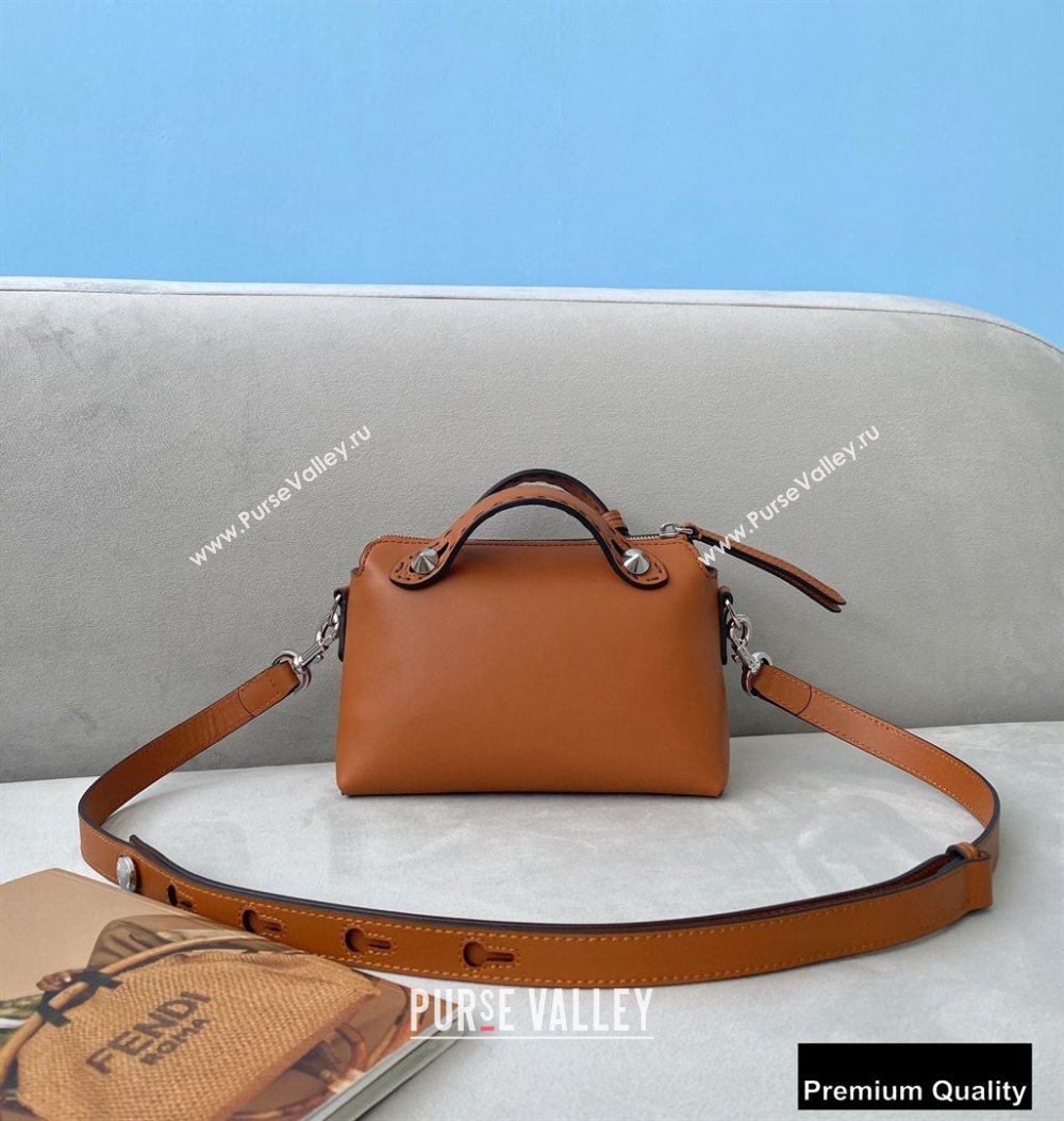 Fendi Heat-stamped FENDI ROMA By The Way Mini Boston Bag Brown 2020 (chaoliu-20083120)