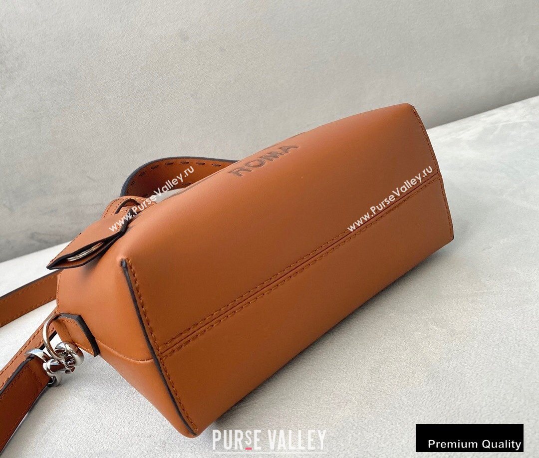 Fendi Heat-stamped FENDI ROMA By The Way Mini Boston Bag Brown 2020 (chaoliu-20083120)