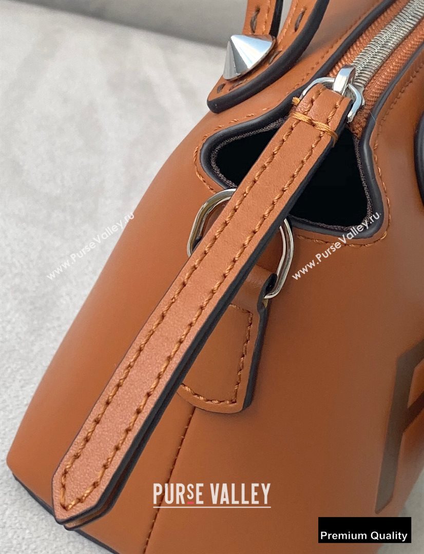 Fendi Heat-stamped FENDI ROMA By The Way Mini Boston Bag Brown 2020 (chaoliu-20083120)