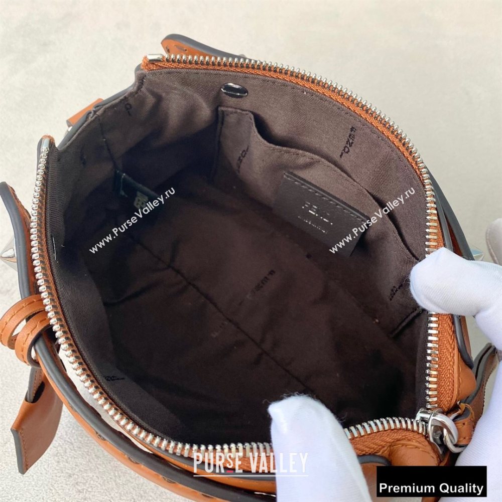 Fendi Heat-stamped FENDI ROMA By The Way Mini Boston Bag Brown 2020 (chaoliu-20083120)