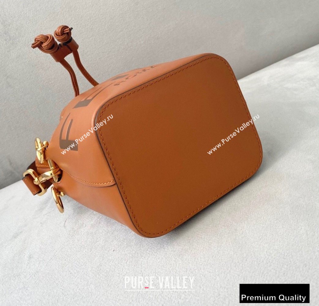 Fendi Heat-stamped FENDI ROMA Mon Tresor Mini Bucket Bag Brown 2020 (chaoliu-20083122)