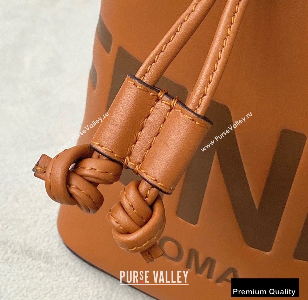 Fendi Heat-stamped FENDI ROMA Mon Tresor Mini Bucket Bag Brown 2020 (chaoliu-20083122)