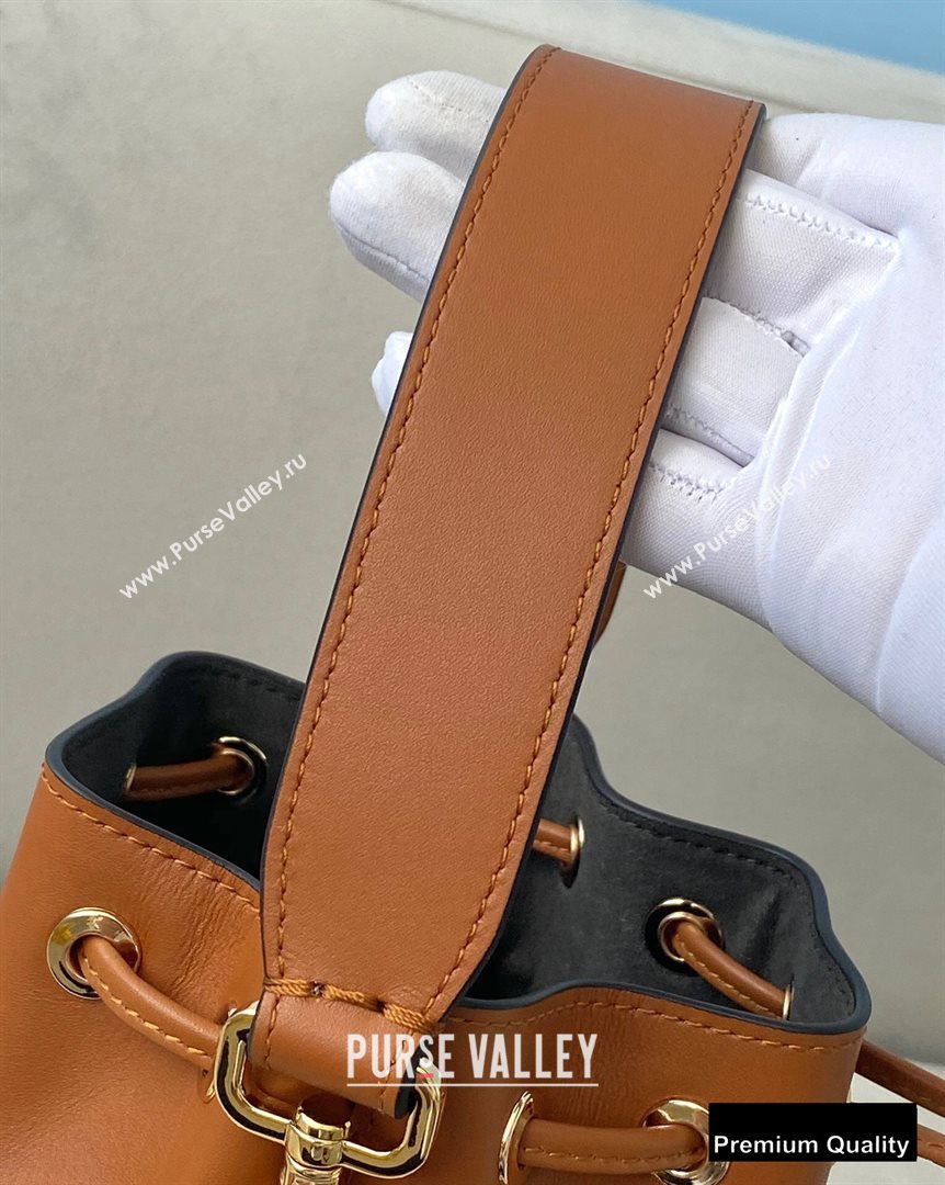 Fendi Heat-stamped FENDI ROMA Mon Tresor Mini Bucket Bag Brown 2020 (chaoliu-20083122)